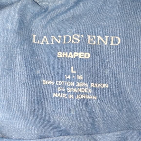 🆕Lands' End | Polka Dot Turtleneck Women's Large Light Blue & White - Picture 5 of 9